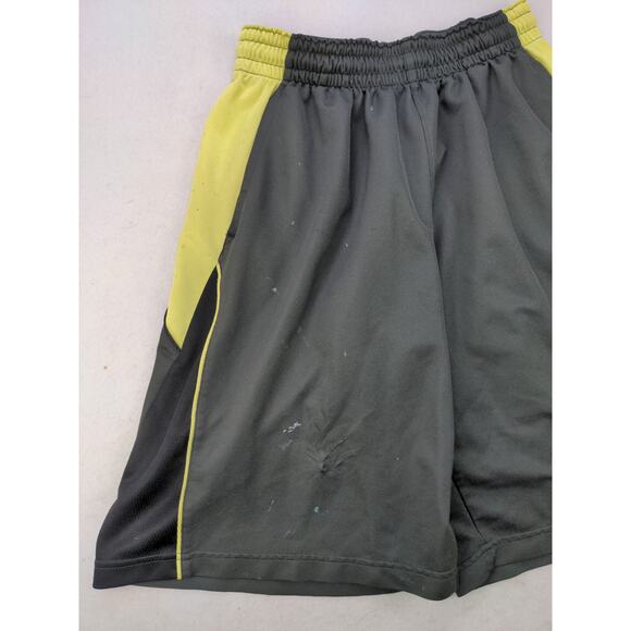 Nike Drifit Athletic Shorts Size L Gray & Yellow Embroidered Swoosh Logo - Picture 3 of 11